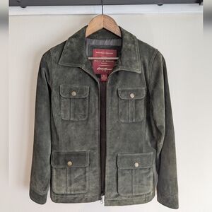 Eddie Bauer Women's Green Suede Field Jacket